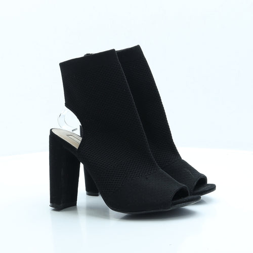 Primark Womens Black Fabric Bootie Boot UK 6 EUR 39 US 8