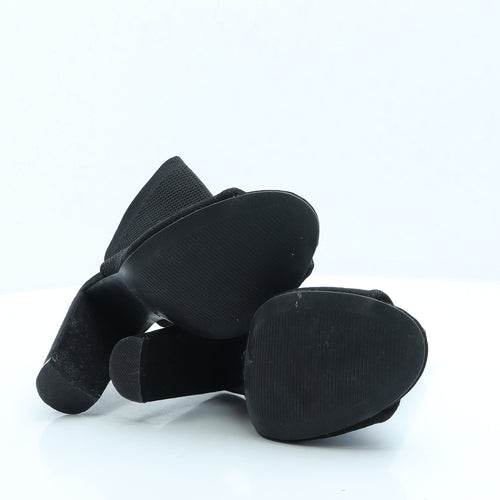 Primark Womens Black Fabric Bootie Boot UK 6 EUR 39 US 8