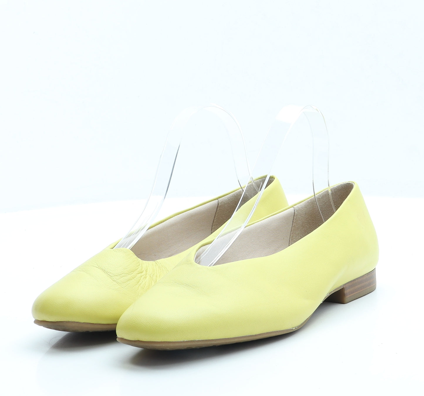 Marks and Spencer Womens Yellow Leather Flat UK 5