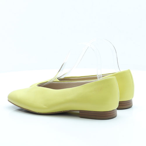 Marks and Spencer Womens Yellow Leather Flat UK 5