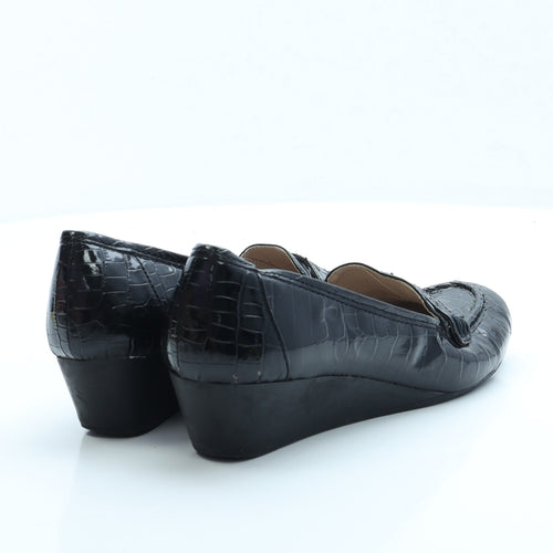 Lotus Womens Black Vinyl Court Heel UK 5