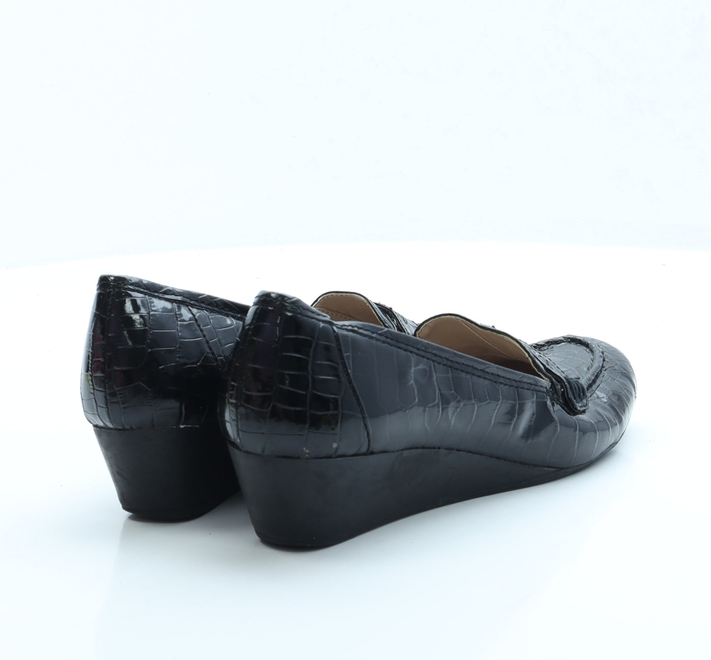 Lotus Womens Black Vinyl Court Heel UK 5