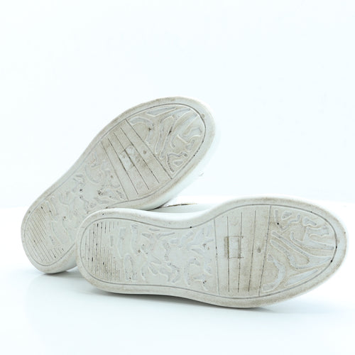 Preworn Womens White Animal Print Faux Leather Trainer UK 6 EUR 39