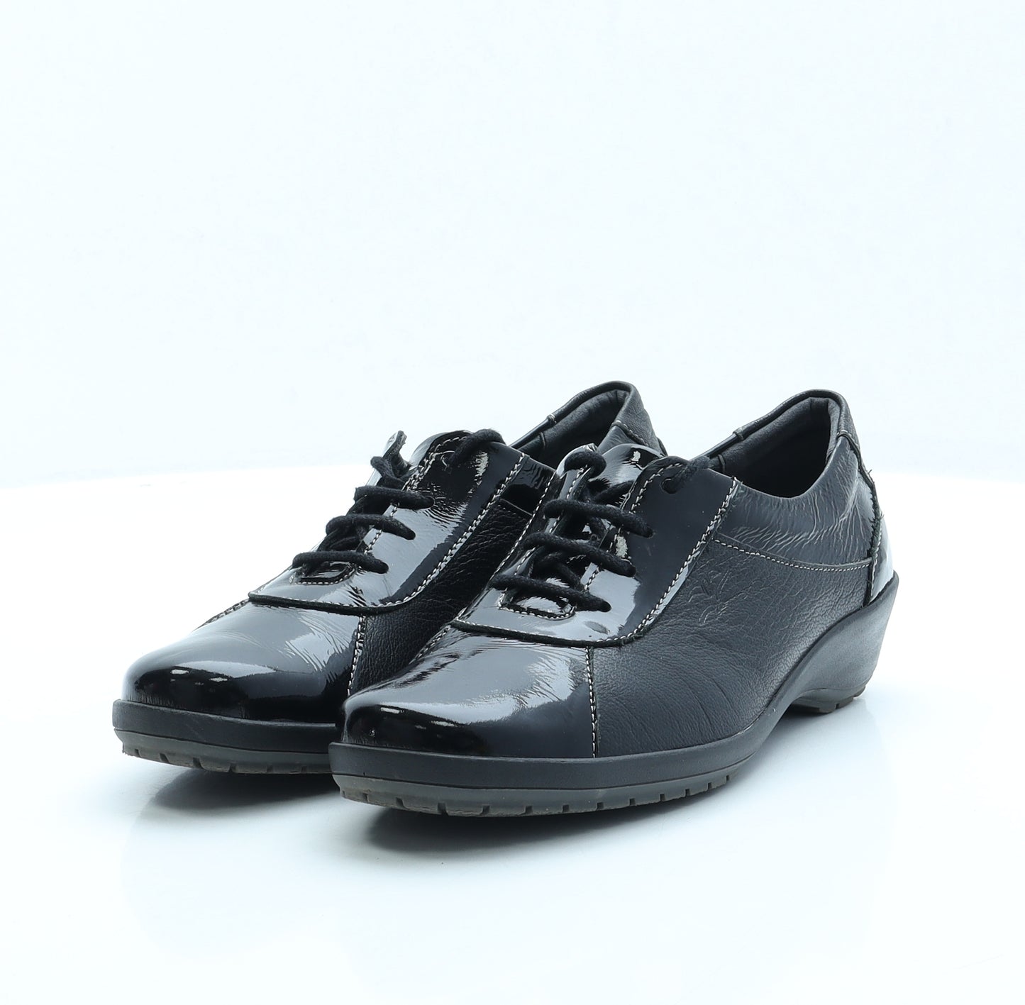 Suave Womens Black Faux Leather Flat UK 4 EUR 37