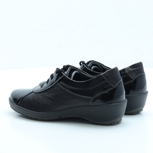 Suave Womens Black Faux Leather Flat UK 4 EUR 37