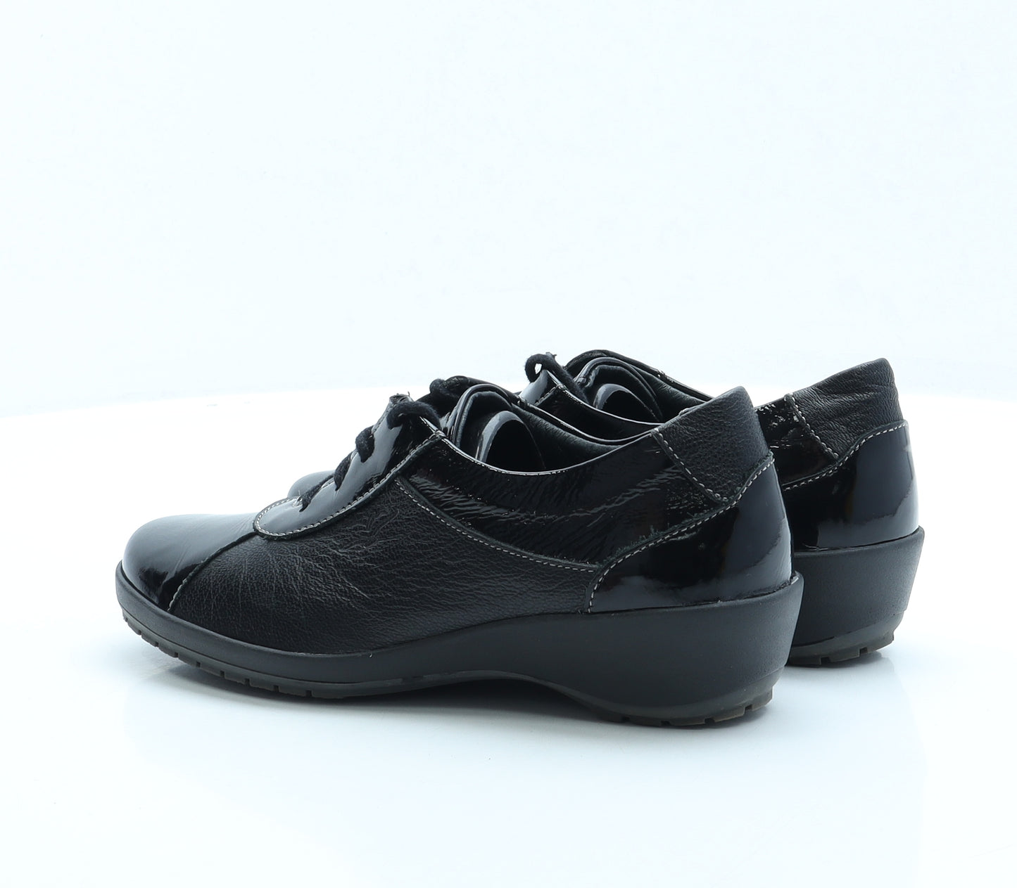 Suave Womens Black Faux Leather Flat UK 4 EUR 37