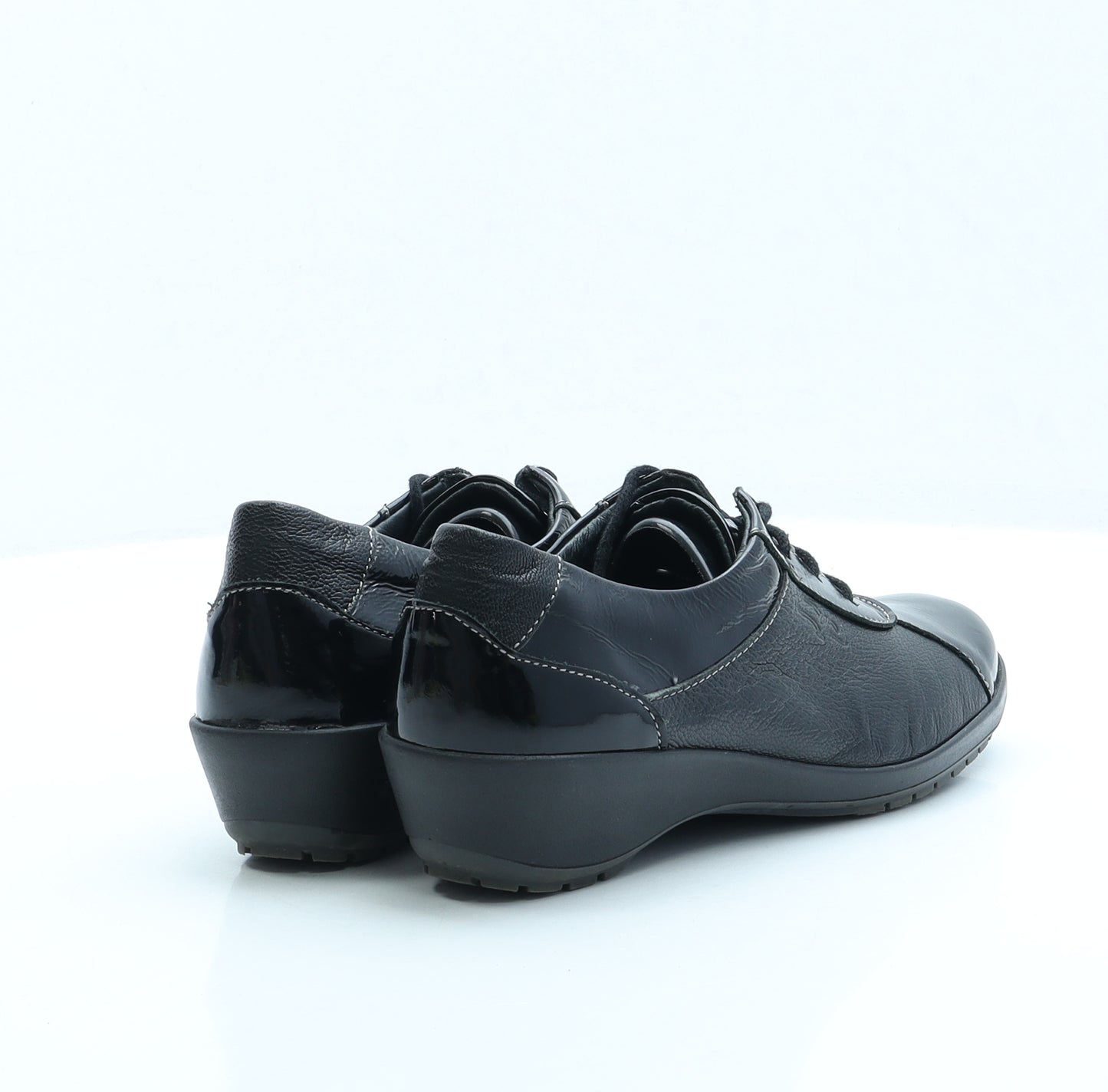 Suave Womens Black Faux Leather Flat UK 4 EUR 37