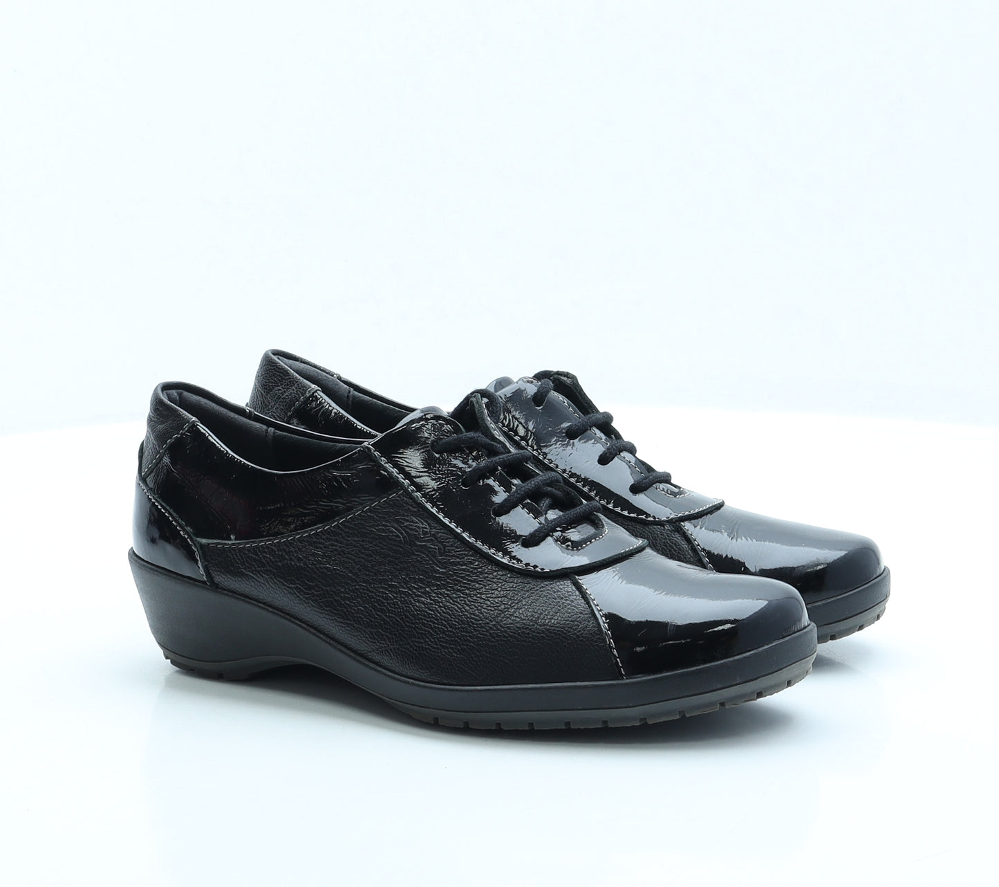 Suave Womens Black Faux Leather Flat UK 4 EUR 37