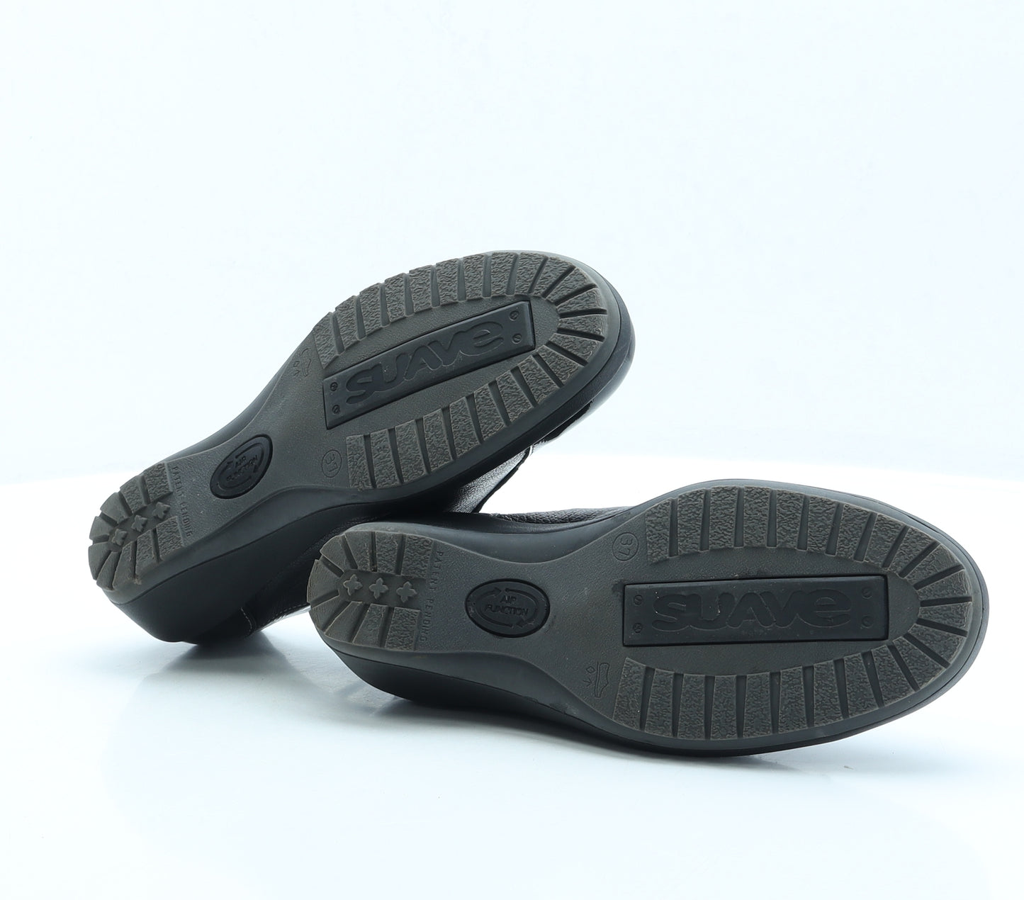 Suave Womens Black Faux Leather Flat UK 4 EUR 37