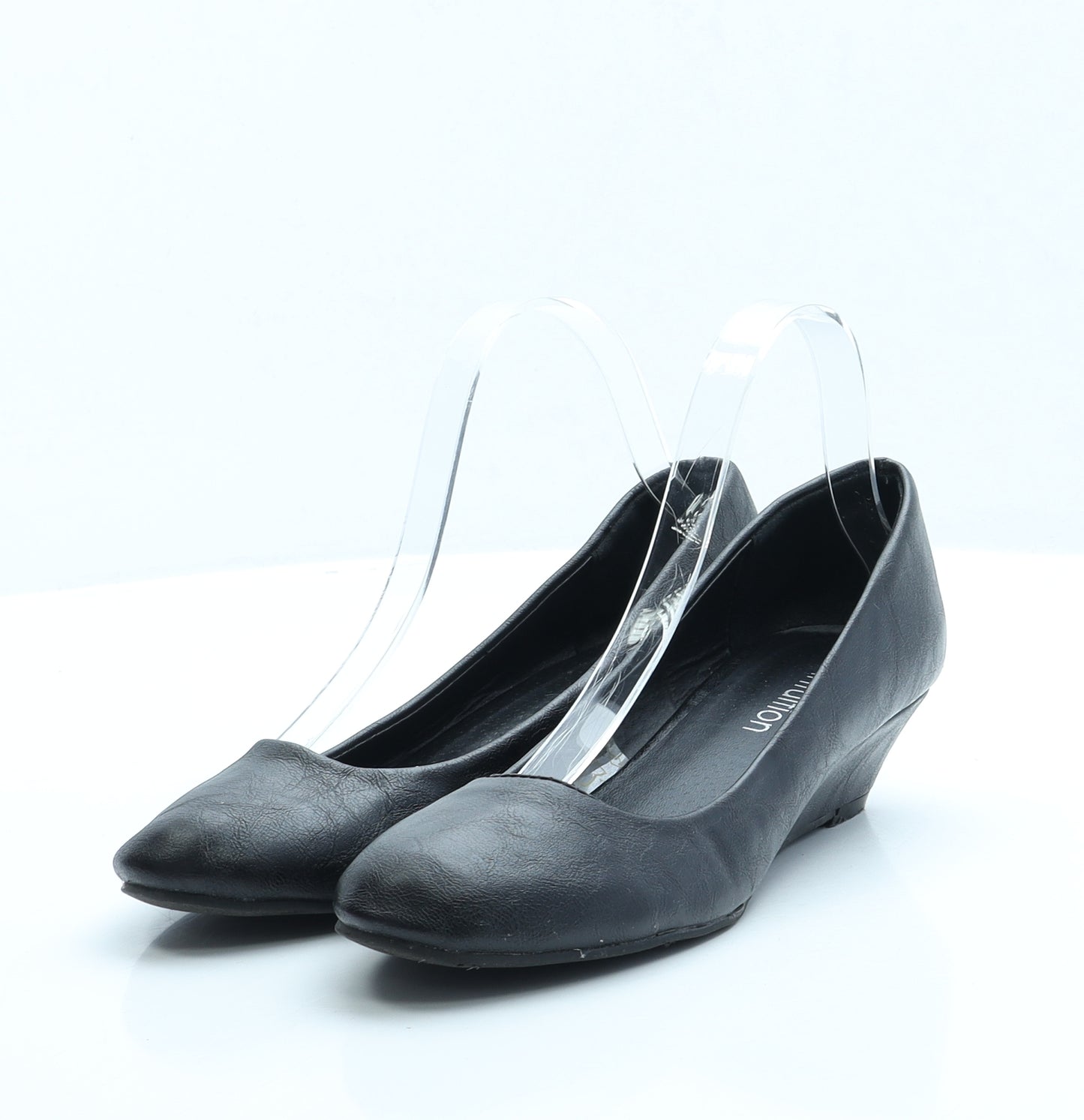 Intuition Womens Black Faux Leather Court Heel UK 6