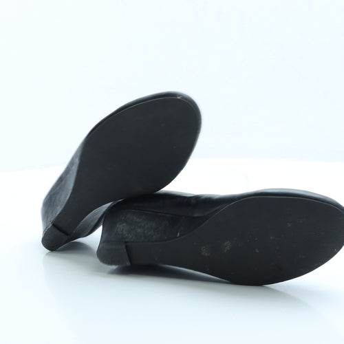 Intuition Womens Black Faux Leather Court Heel UK 6