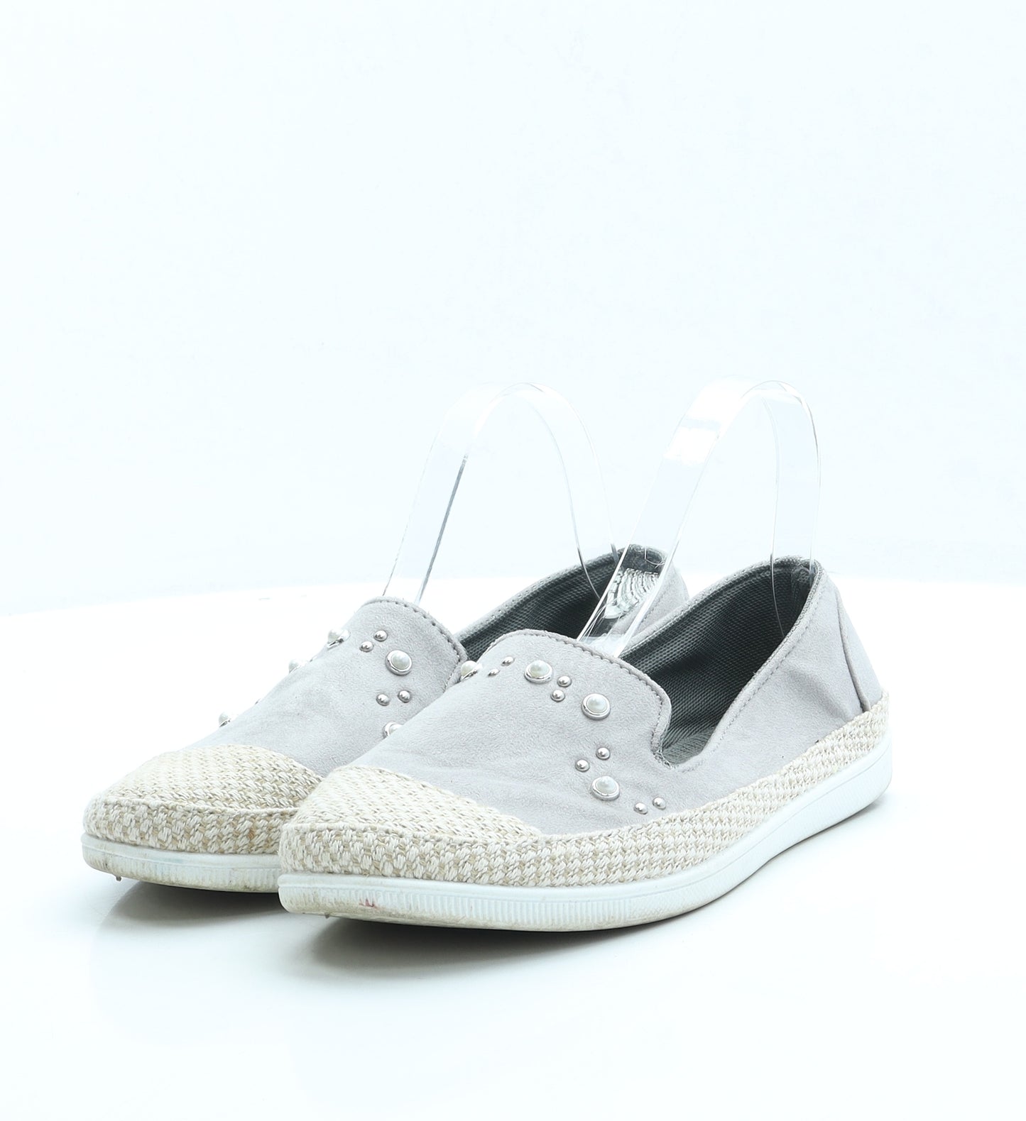 Kelsi Womens Grey Polyester Espadrille Sandal UK 6