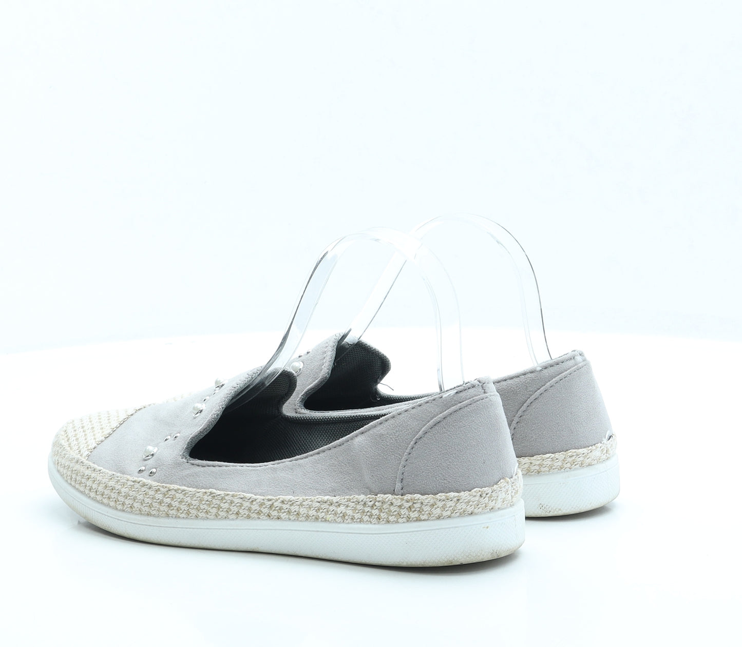 Kelsi Womens Grey Polyester Espadrille Sandal UK 6