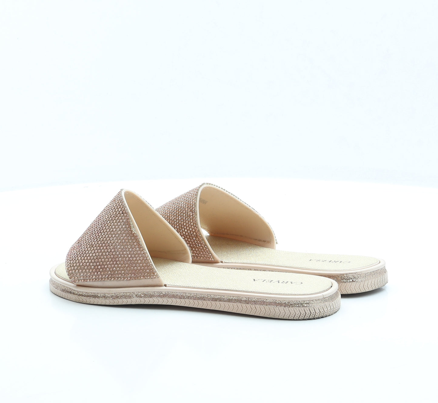 Carvela Womens Gold Polyester Slip On Sandal UK 6 EUR 39