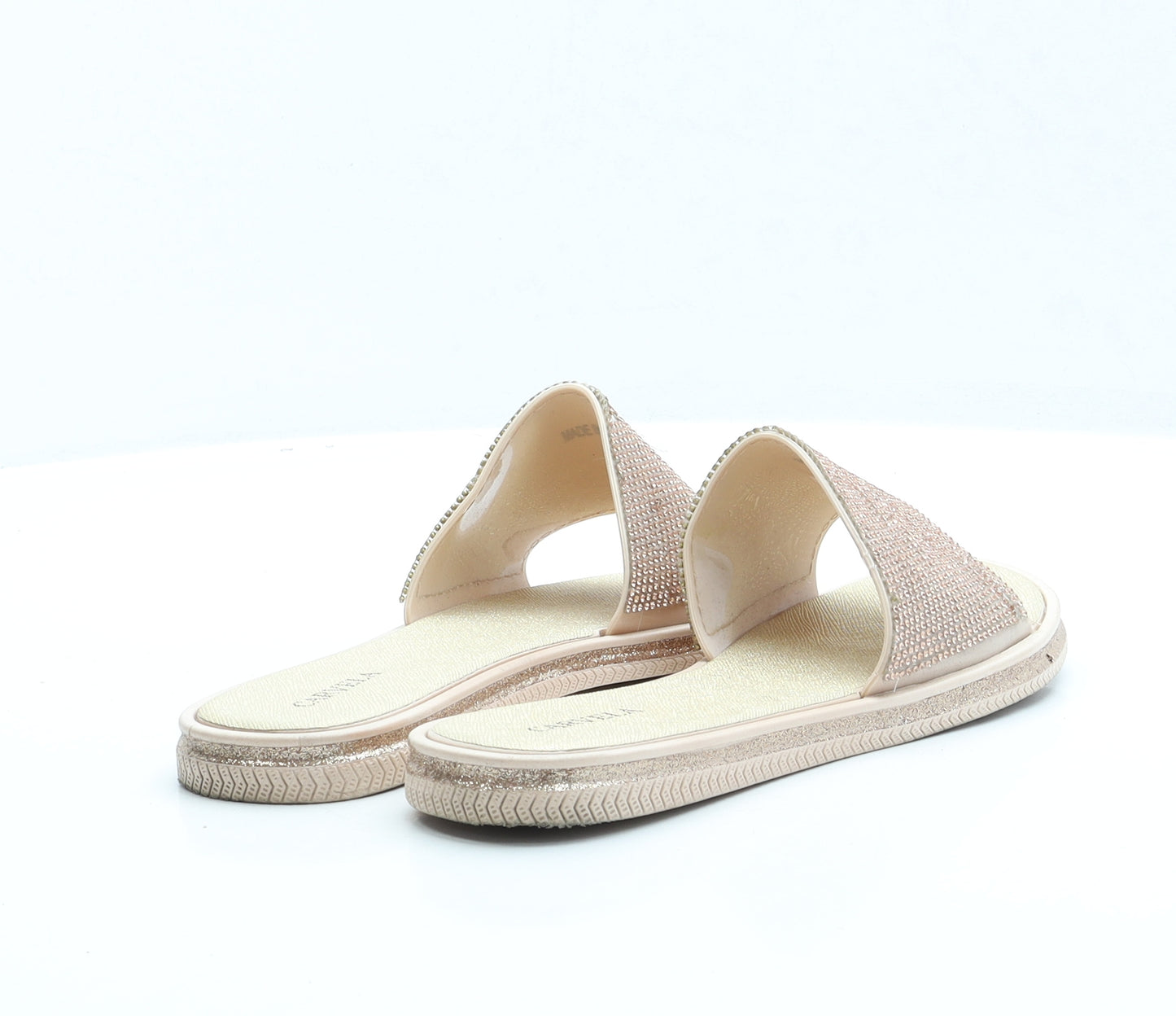 Carvela Womens Gold Polyester Slip On Sandal UK 6 EUR 39