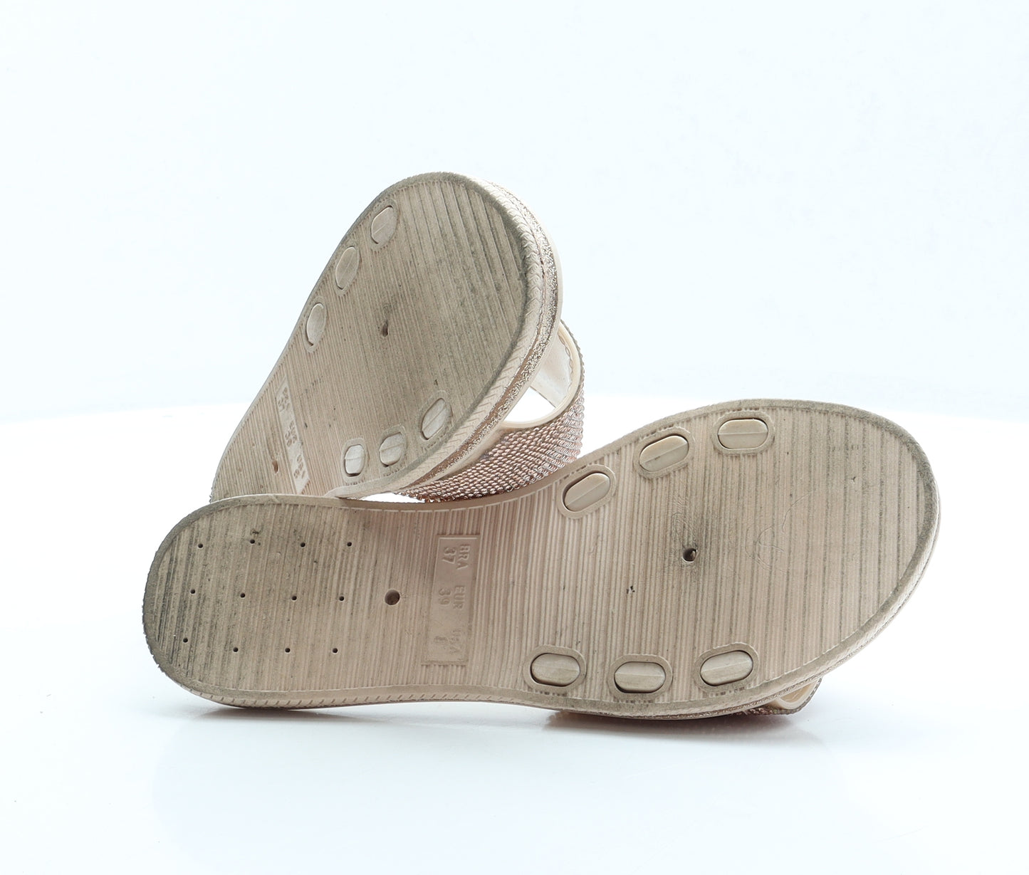 Carvela Womens Gold Polyester Slip On Sandal UK 6 EUR 39