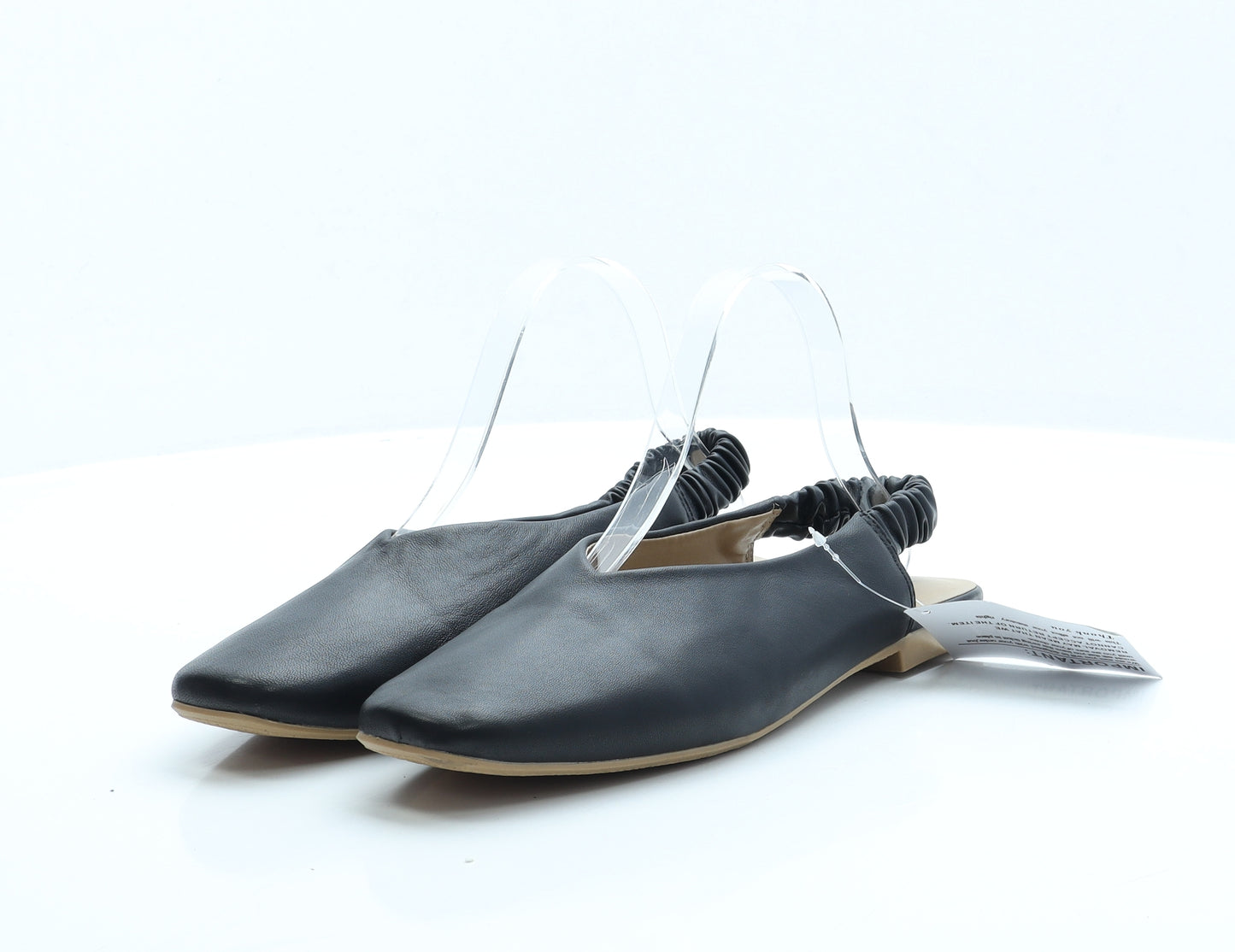 Kaleidoscope Womens Black Faux Leather Slingback Flat UK 6