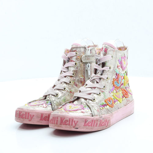 Lelli Kelly Girls Gold Polyester Trainer UK 2 EUR 34