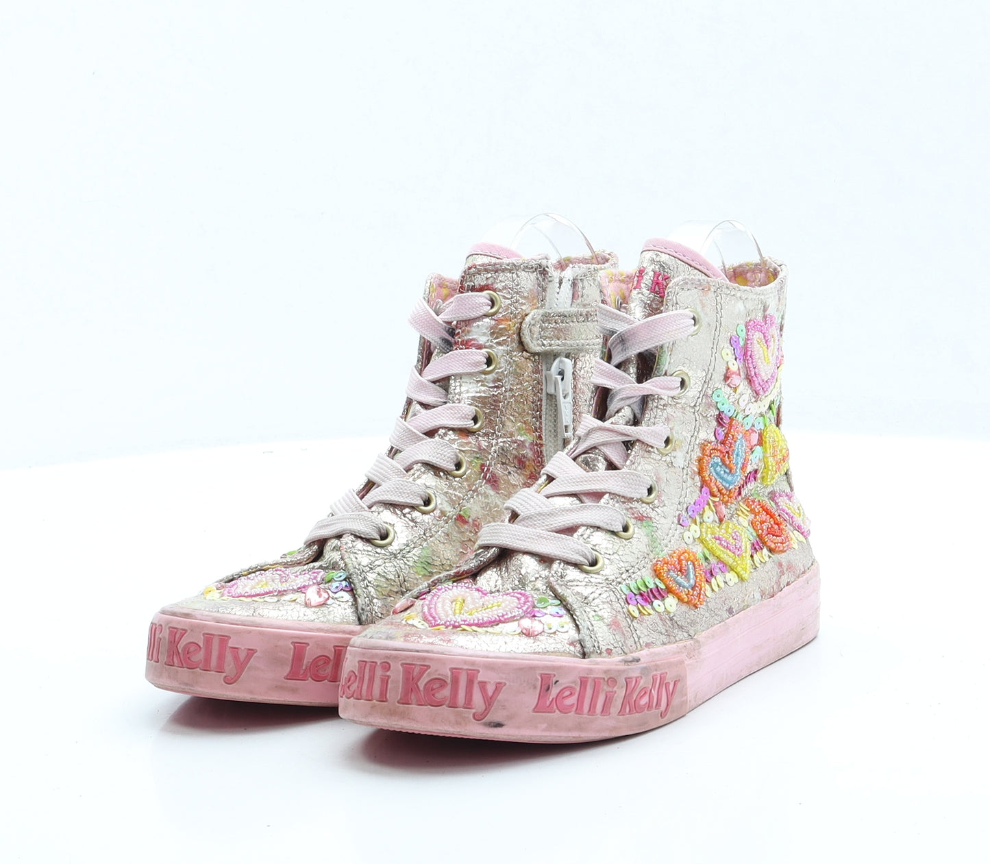 Lelli Kelly Girls Gold Polyester Trainer UK 2 EUR 34
