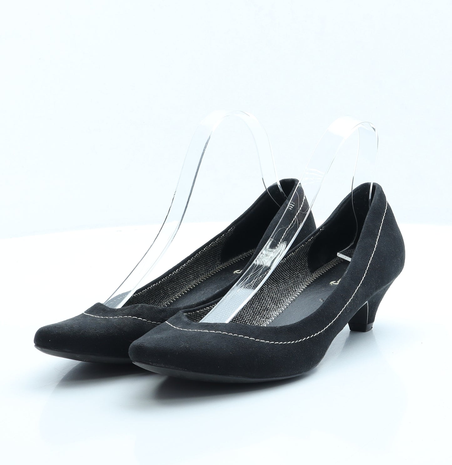 Stradivarius Womens Black Faux Suede Court Heel UK 7 EUR 40