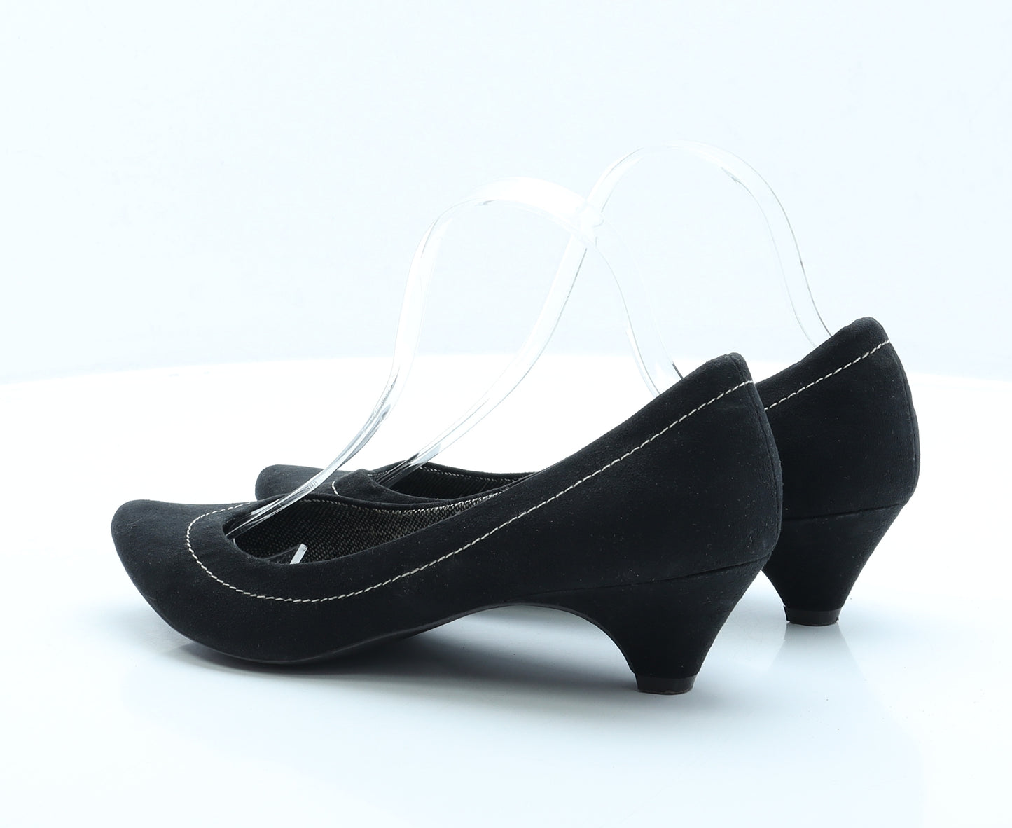 Stradivarius Womens Black Faux Suede Court Heel UK 7 EUR 40
