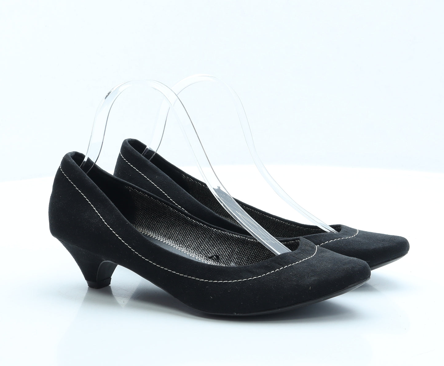 Stradivarius Womens Black Faux Suede Court Heel UK 7 EUR 40