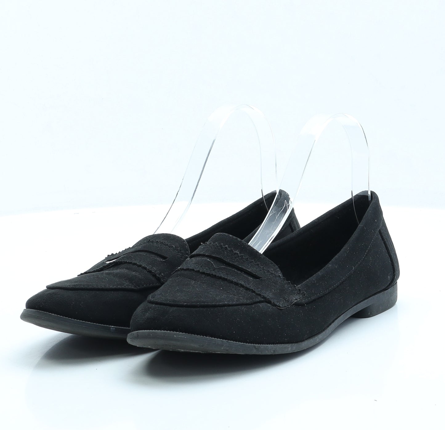 Papaya Womens Black Faux Suede Loafer Flat UK 6 EUR 39