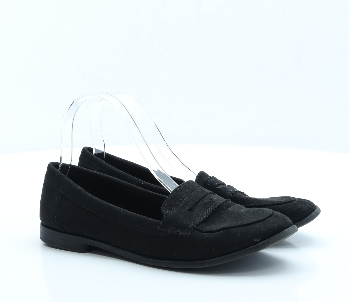 Papaya Womens Black Faux Suede Loafer Flat UK 6 EUR 39