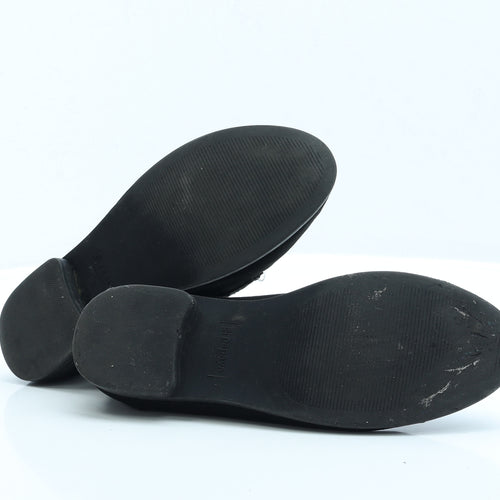 Papaya Womens Black Faux Suede Loafer Flat UK 6 EUR 39