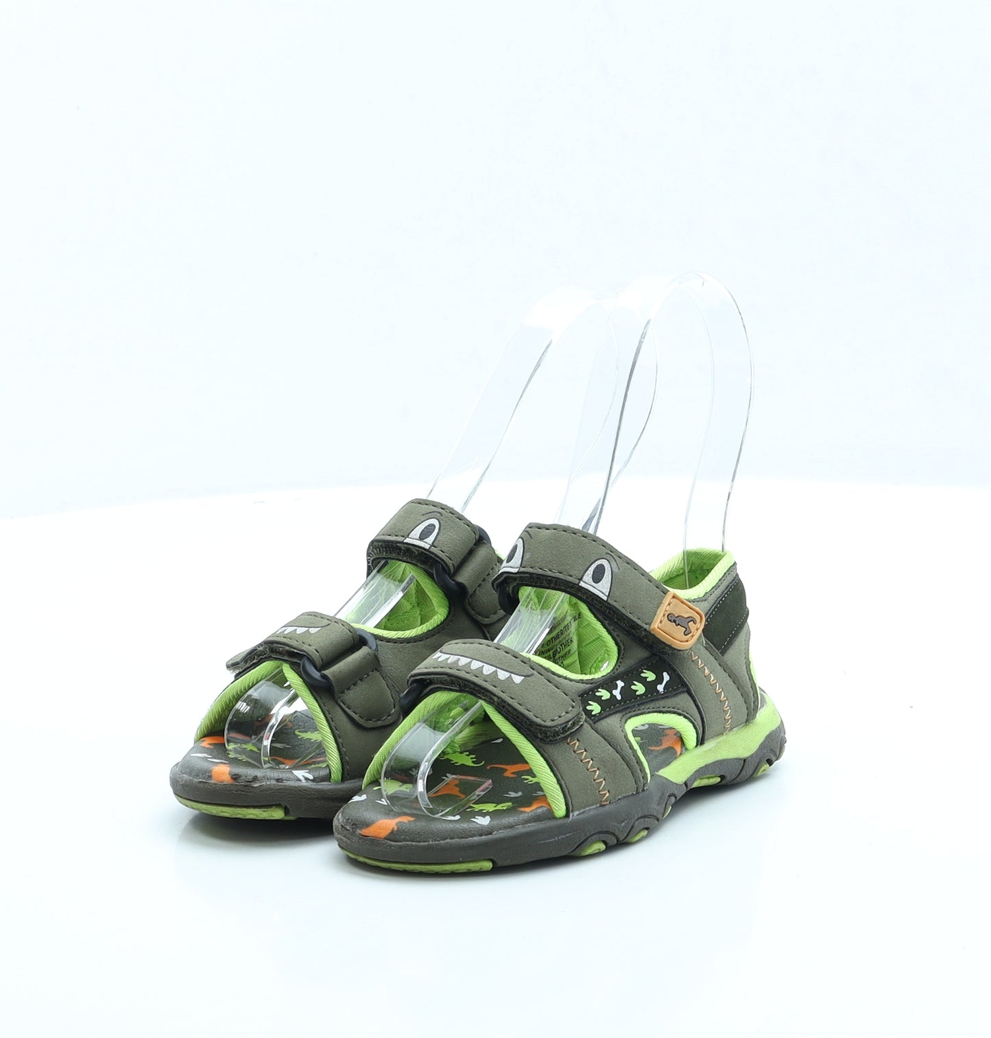 Nutmeg Boys Green Polyester Slip On Sandal UK 6 - Dinosaur