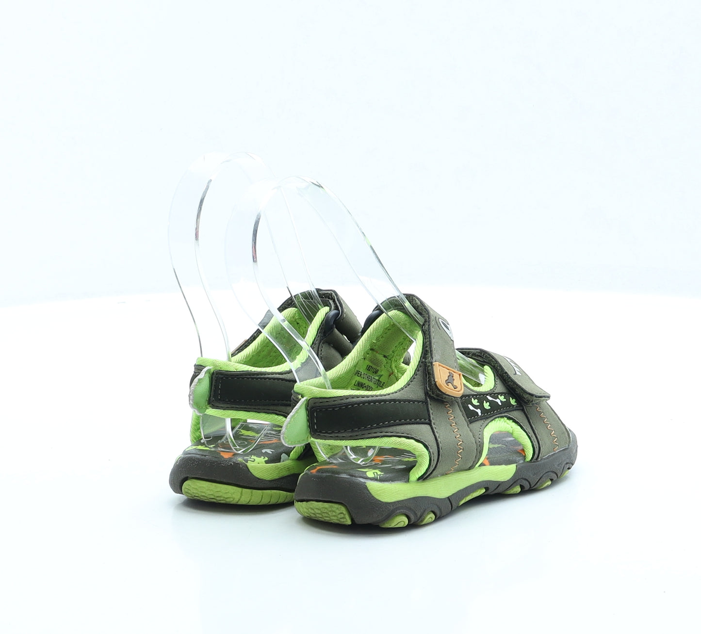 Nutmeg Boys Green Polyester Slip On Sandal UK 6 - Dinosaur