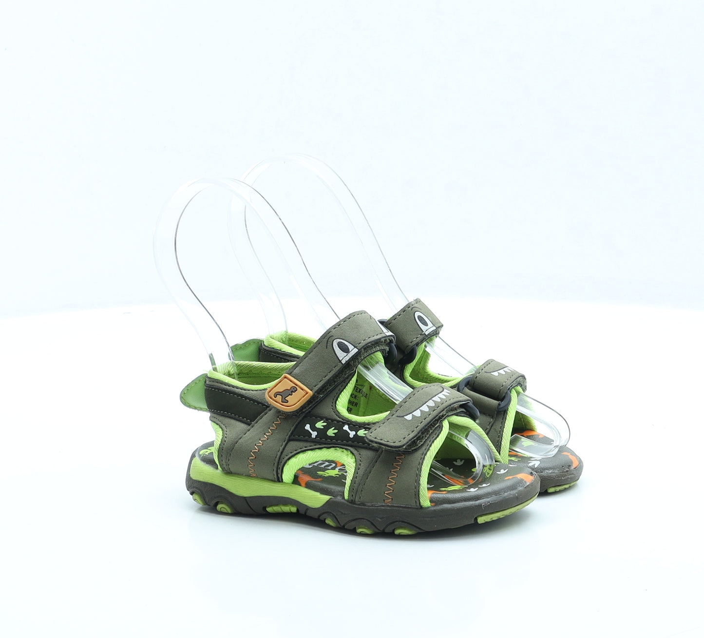 Nutmeg Boys Green Polyester Slip On Sandal UK 6 - Dinosaur