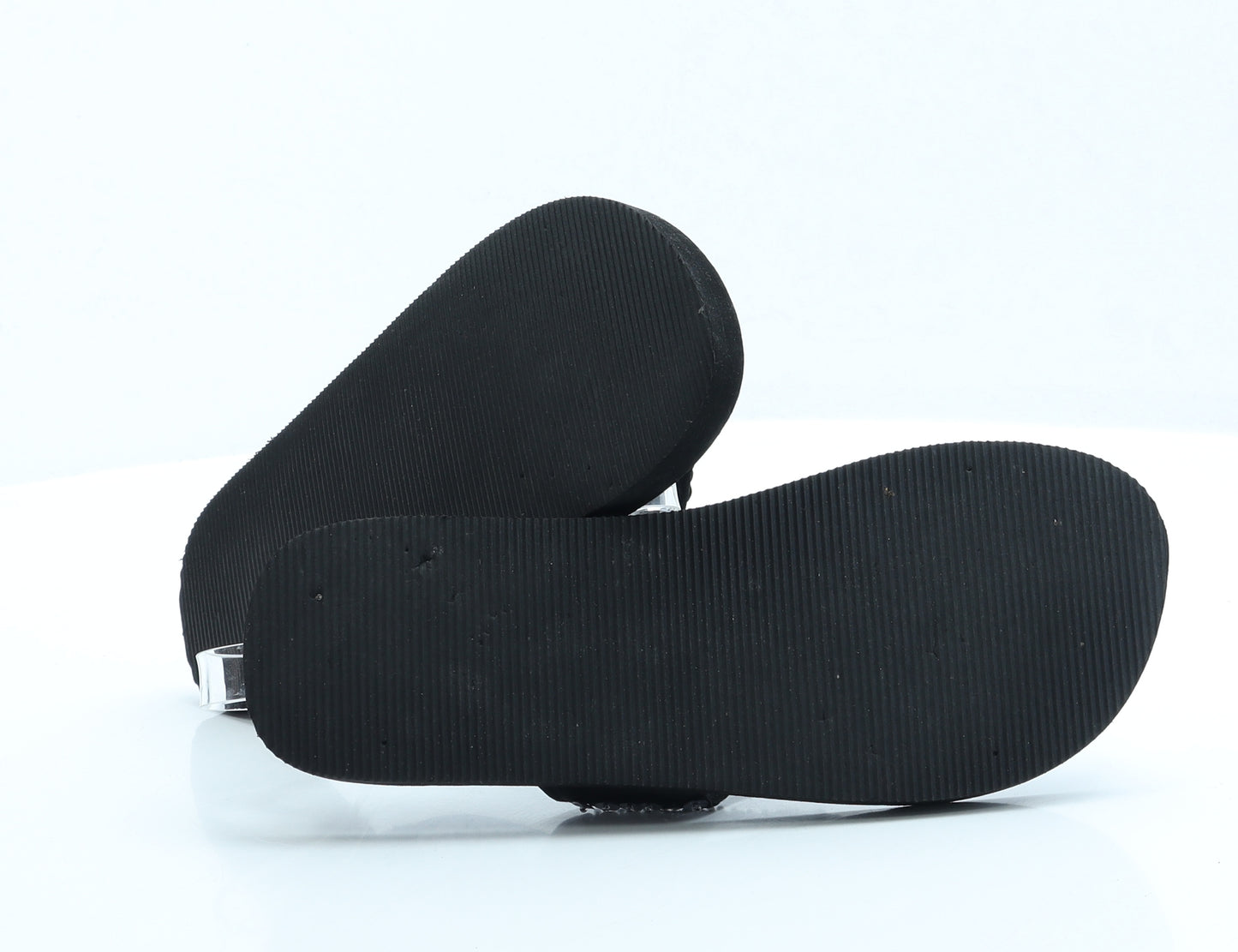 Marks and Spencer Womens Black Rubber Thong Sandal UK 5 - 5-6
