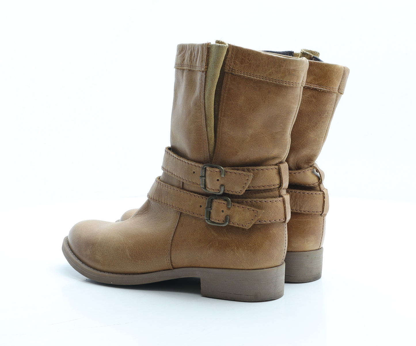 Preworn Womens Brown Leather Bootie Boot UK 5 EUR 38