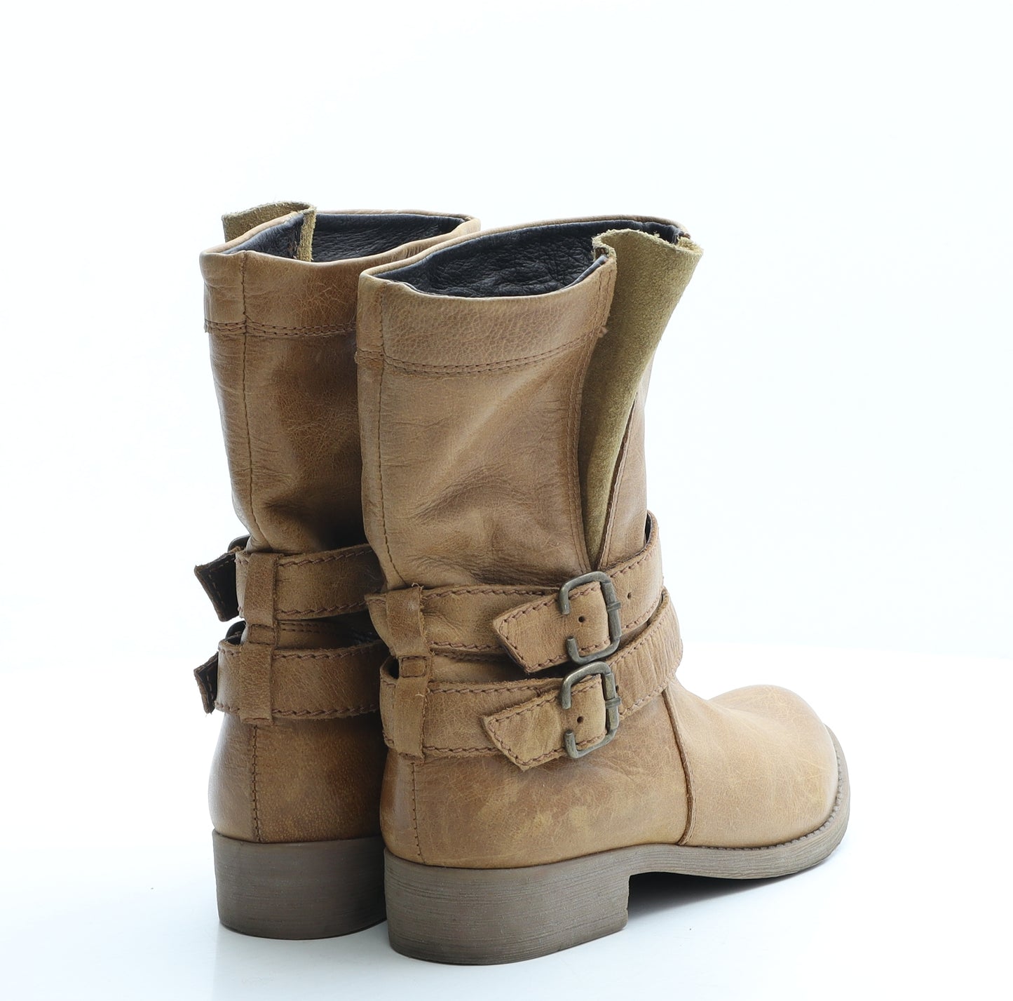 Preworn Womens Brown Leather Bootie Boot UK 5 EUR 38