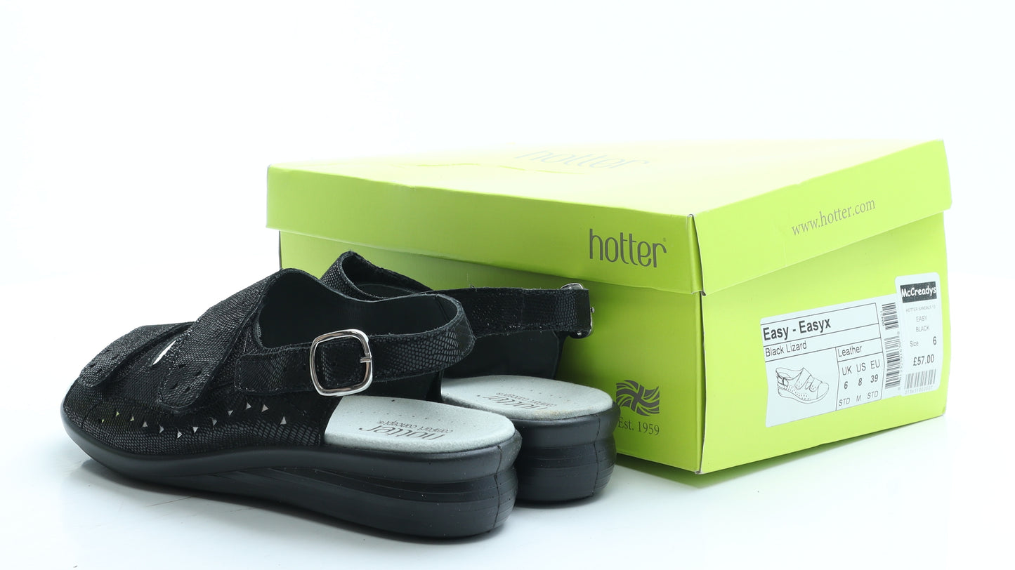 Hotter Womens Black Polyester Slingback Sandal UK 6 - Boxed