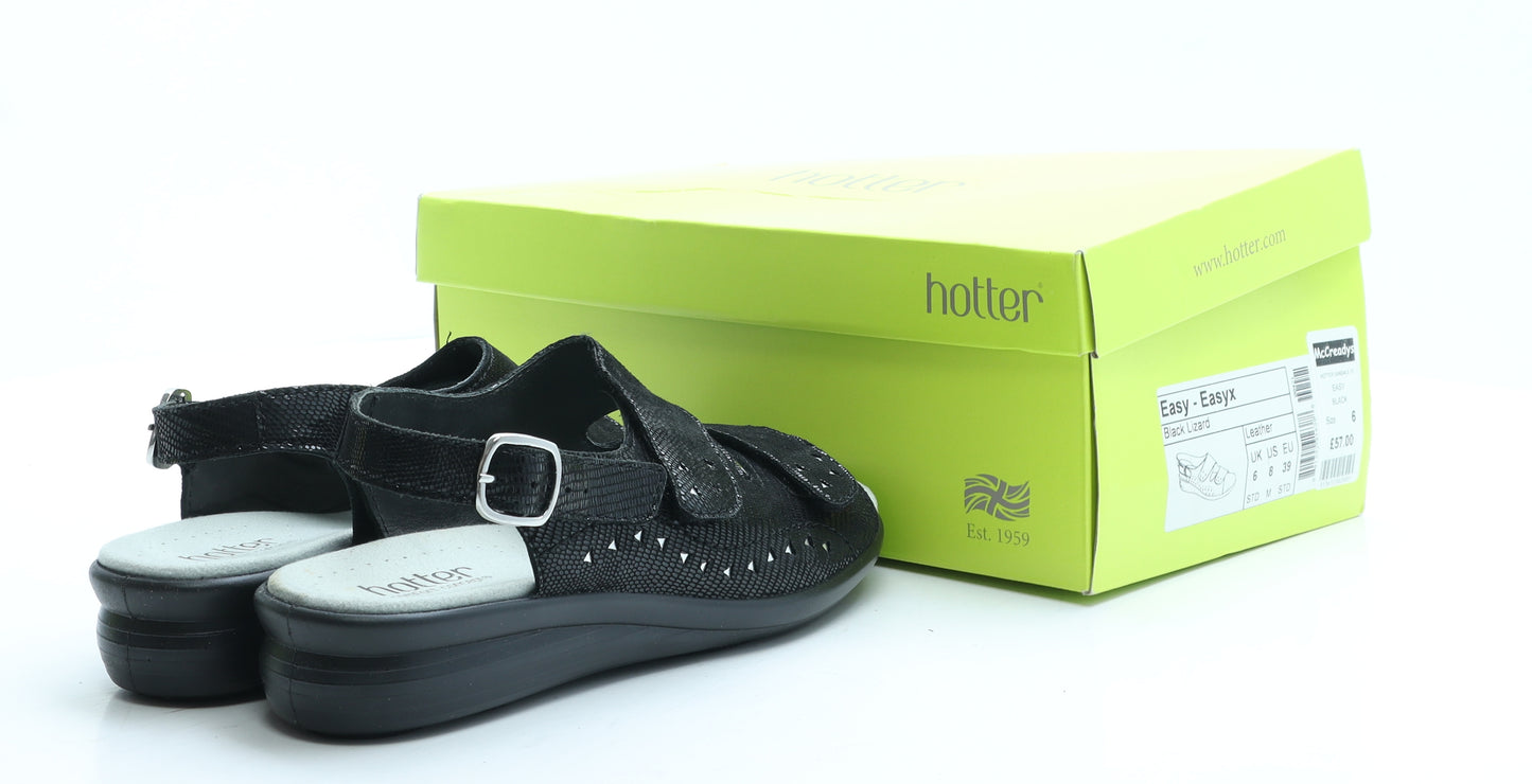 Hotter Womens Black Polyester Slingback Sandal UK 6 - Boxed