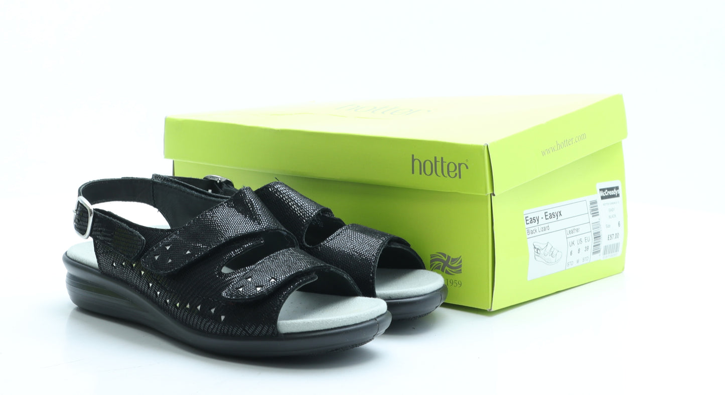 Hotter Womens Black Polyester Slingback Sandal UK 6 - Boxed