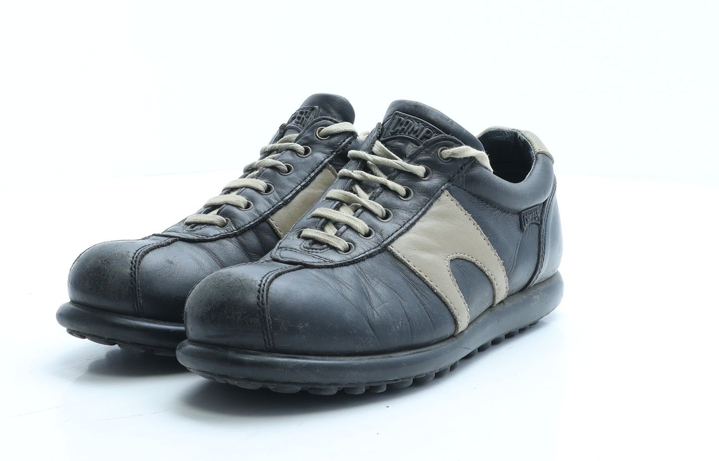 Camper Womens Black Colourblock Leather Trainer UK 5