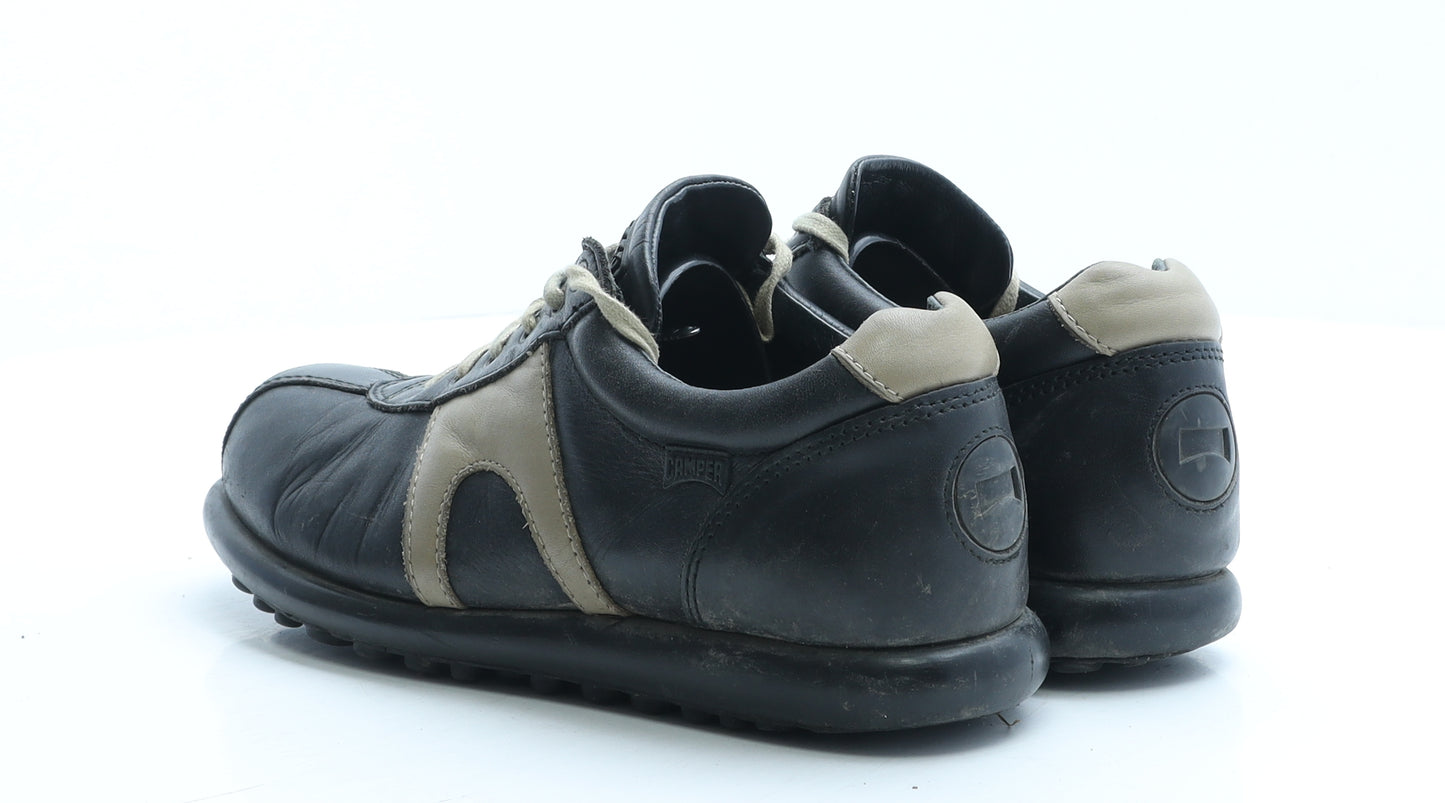 Camper Womens Black Colourblock Leather Trainer UK 5