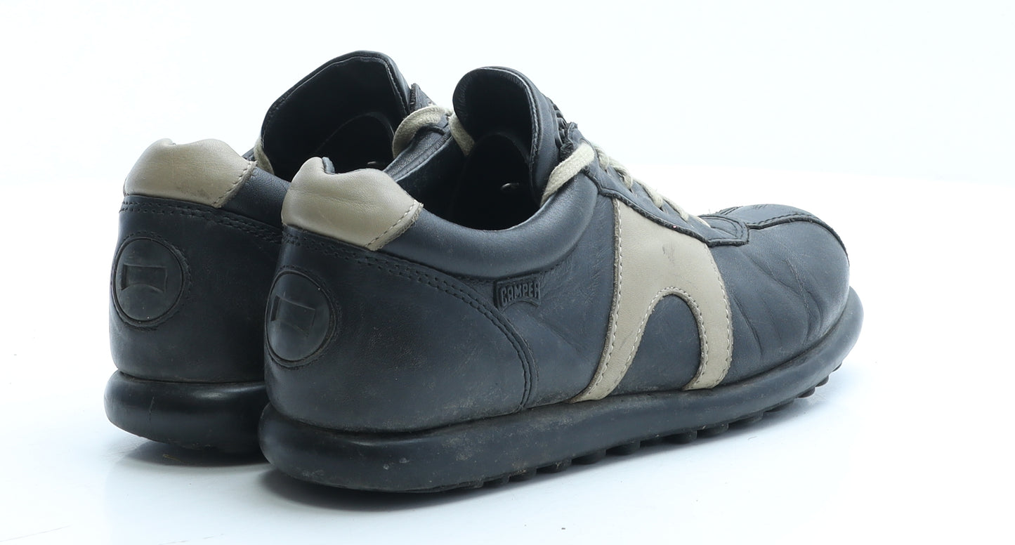 Camper Womens Black Colourblock Leather Trainer UK 5