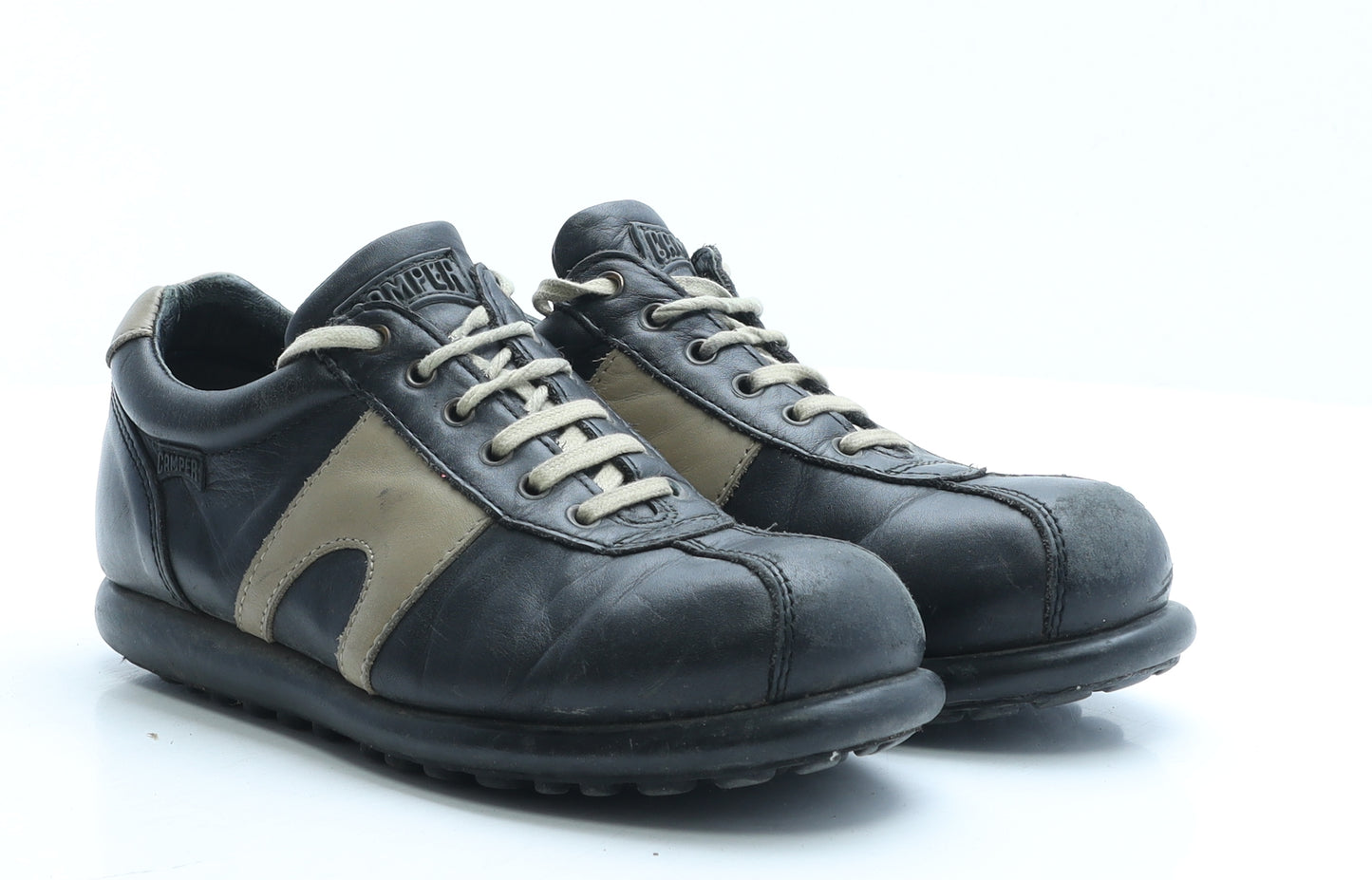 Camper Womens Black Colourblock Leather Trainer UK 5
