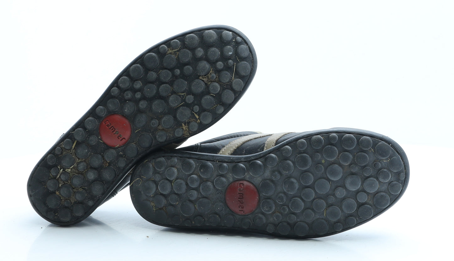 Camper Womens Black Colourblock Leather Trainer UK 5