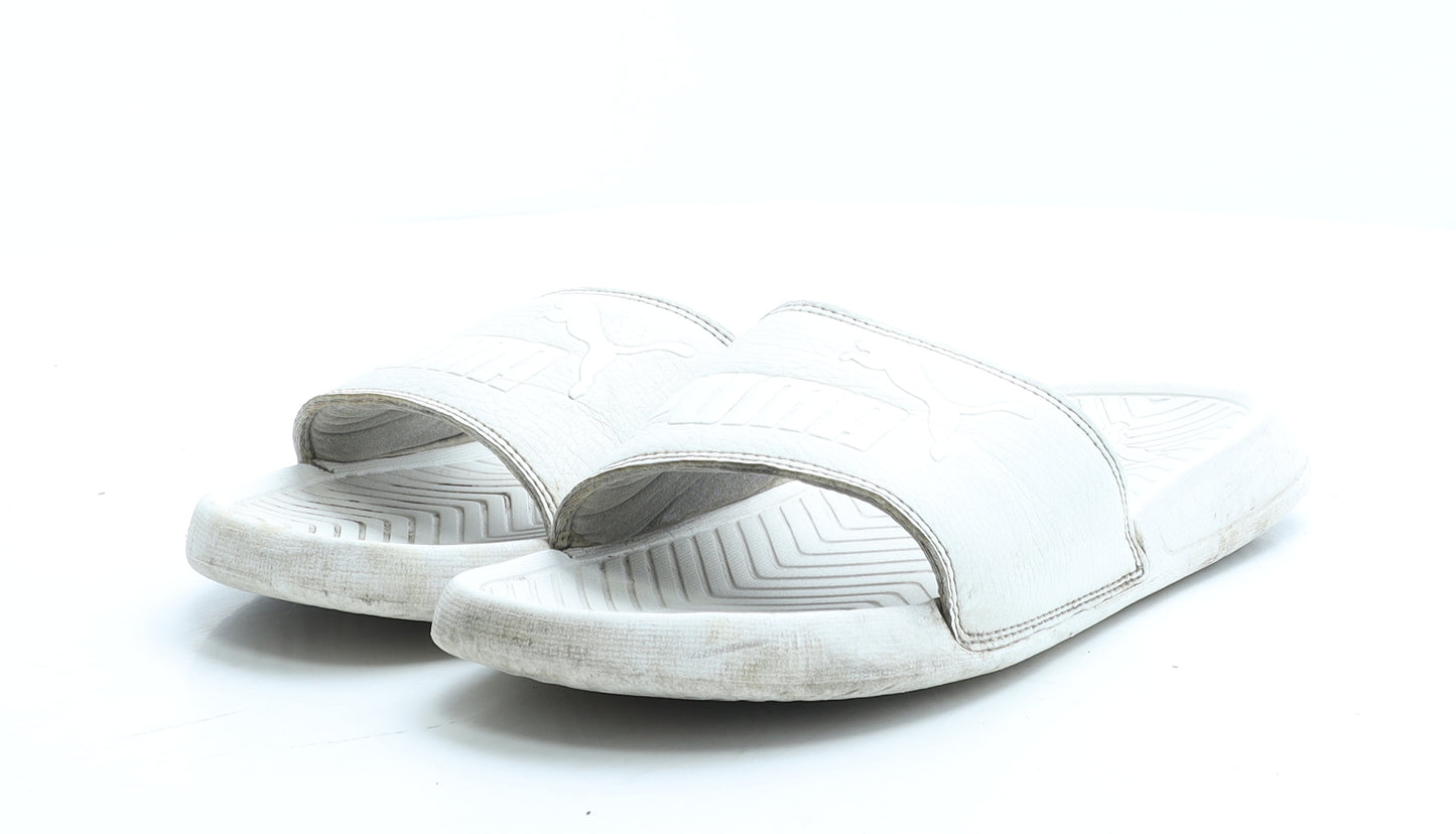 PUMA Womens White Rubber Slider Slipper UK