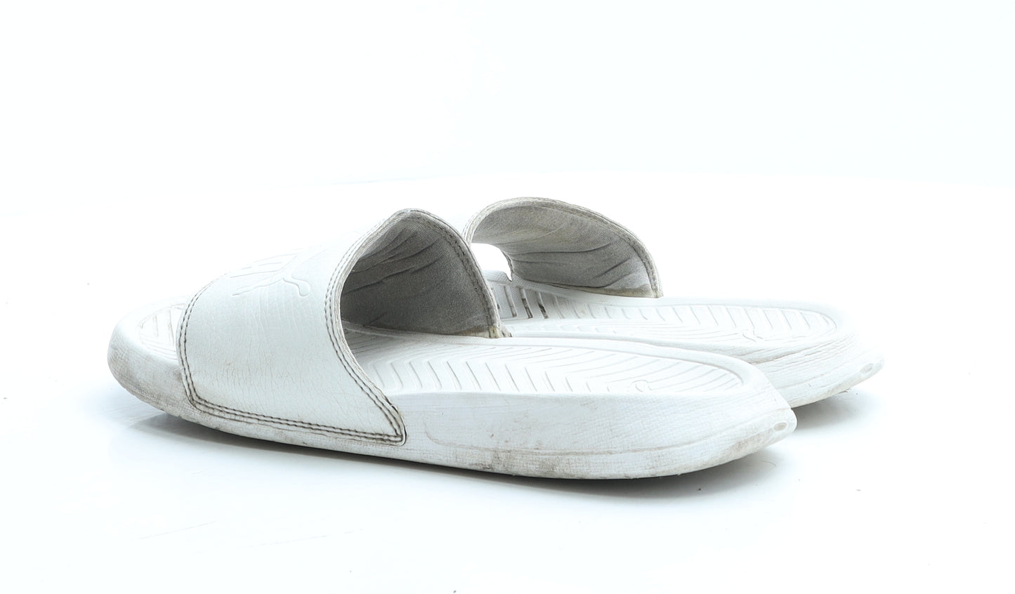 PUMA Womens White Rubber Slider Slipper UK