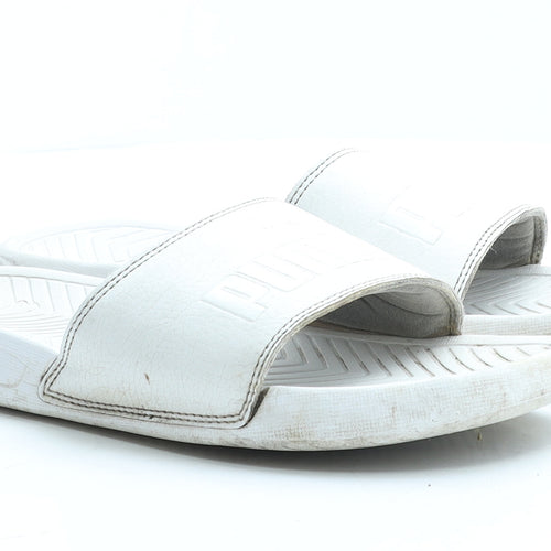 PUMA Womens White Rubber Slider Slipper UK