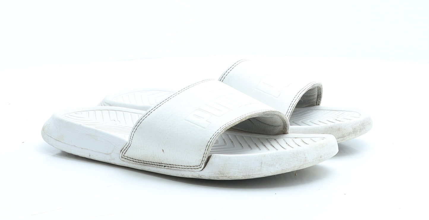 PUMA Womens White Rubber Slider Slipper UK