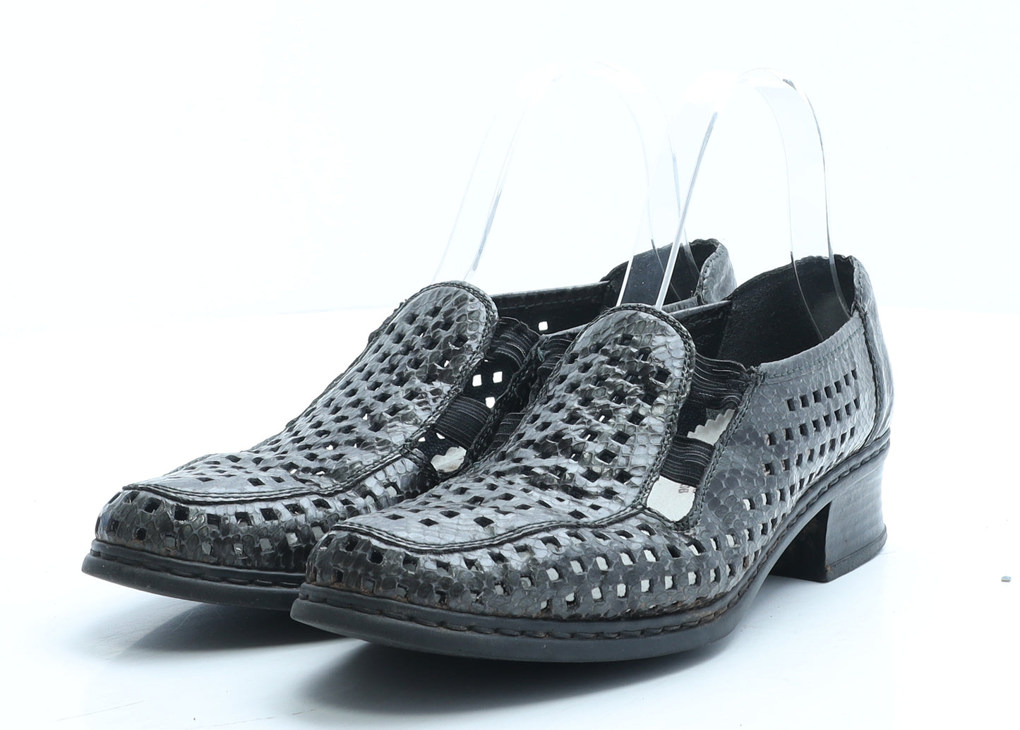 Rieker Womens Brown Animal Print Faux Leather Loafer Casual UK 6