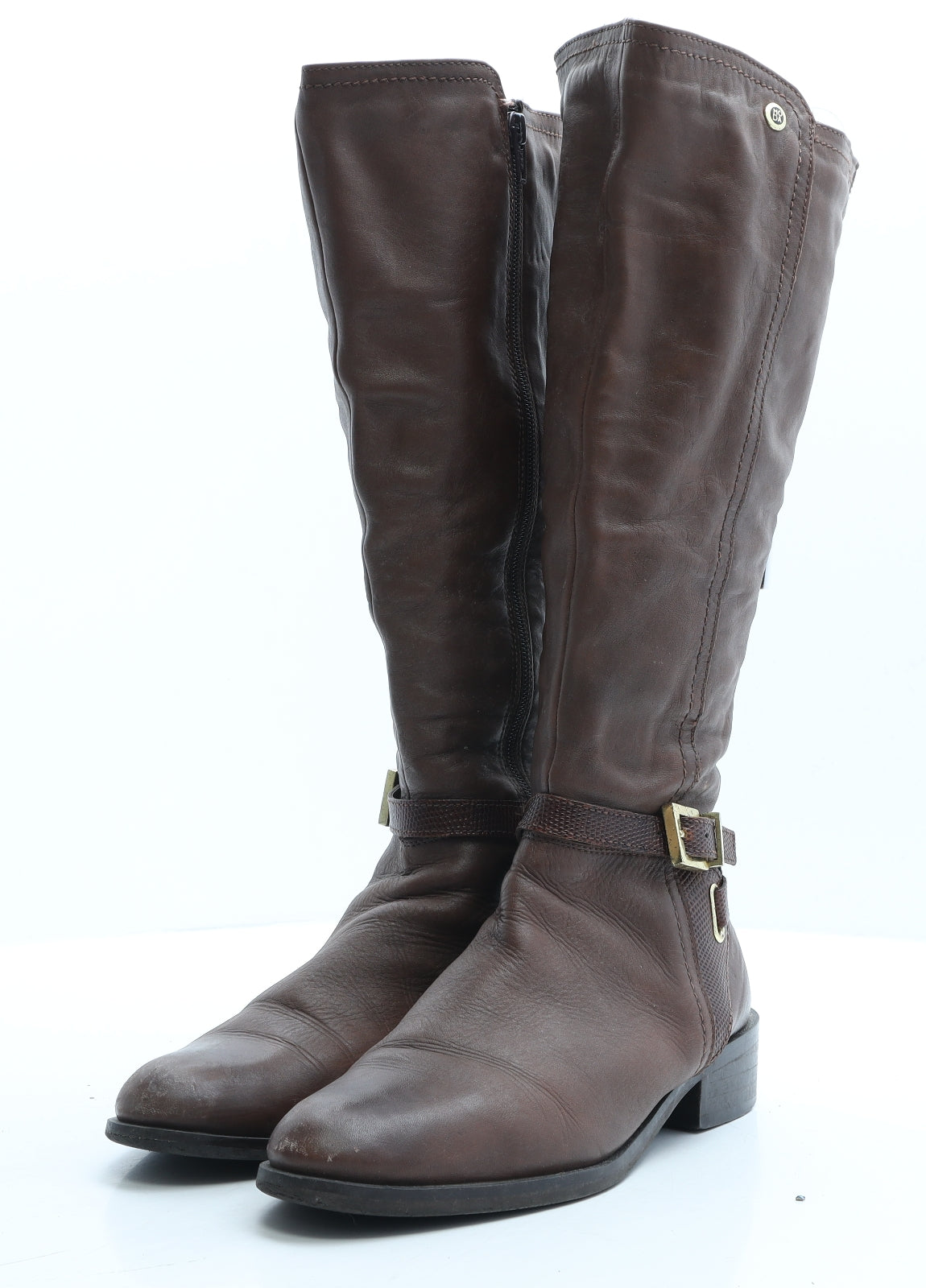 Moda in Pelle Womens Brown Leather Slip On Boot UK 6 EUR 39