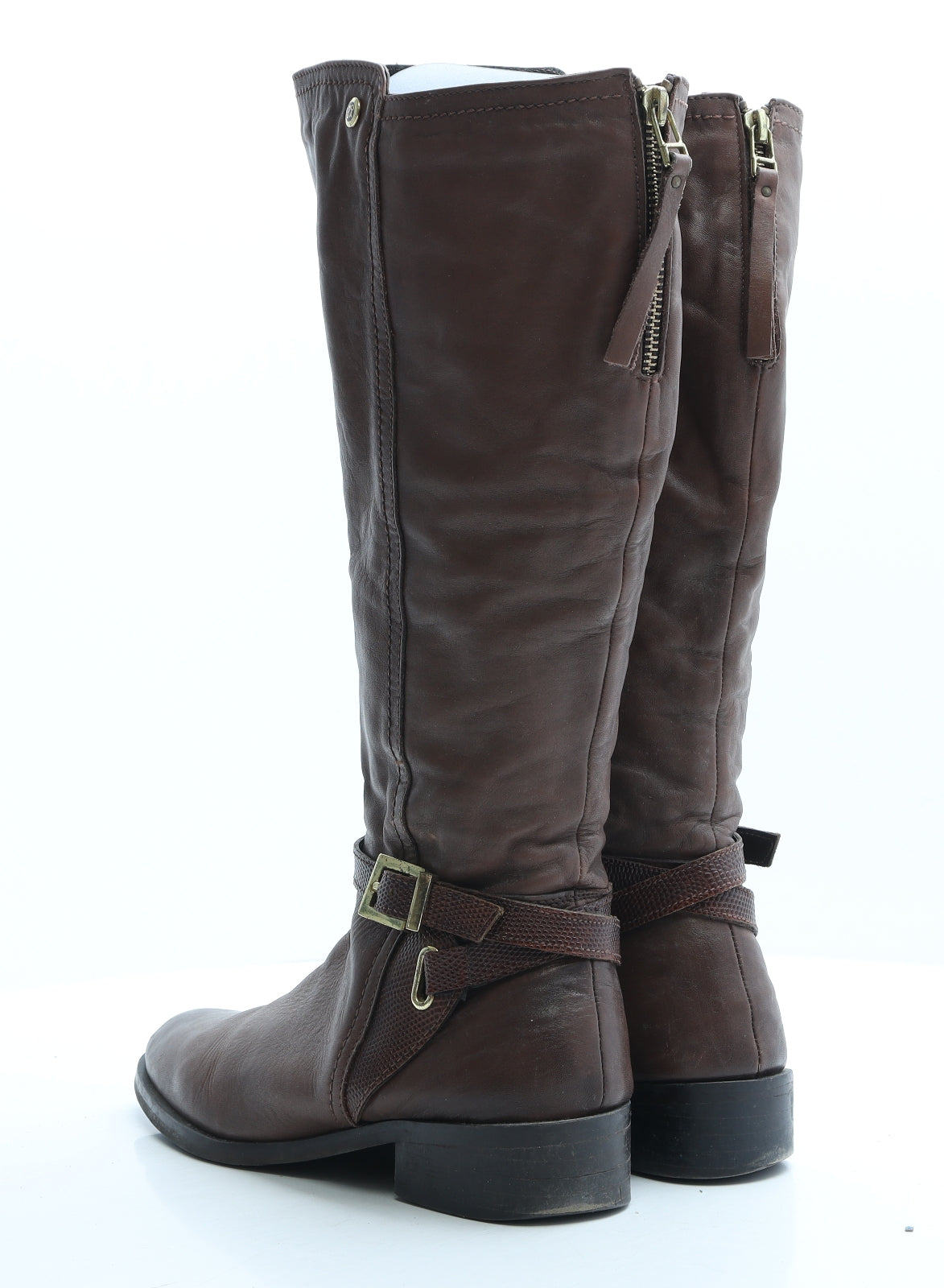 Moda in Pelle Womens Brown Leather Slip On Boot UK 6 EUR 39